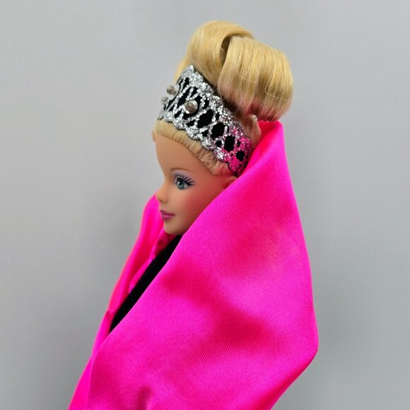 Barbie Doll 1998 Happy Holidays Special Edition Black Pink Silver Dress 20200 Ma - Picture 6 of 16